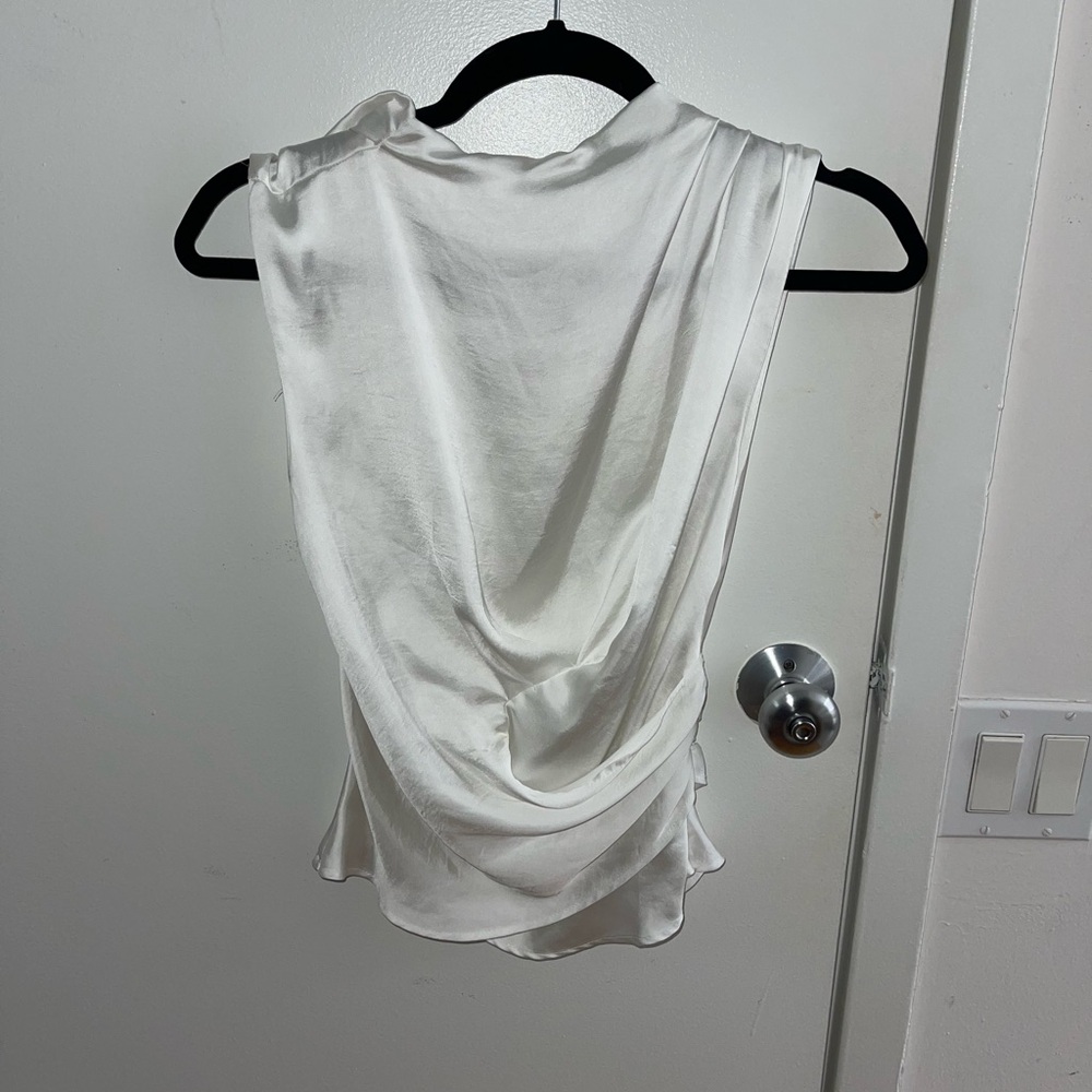 Zara White Draped Women's Blouse